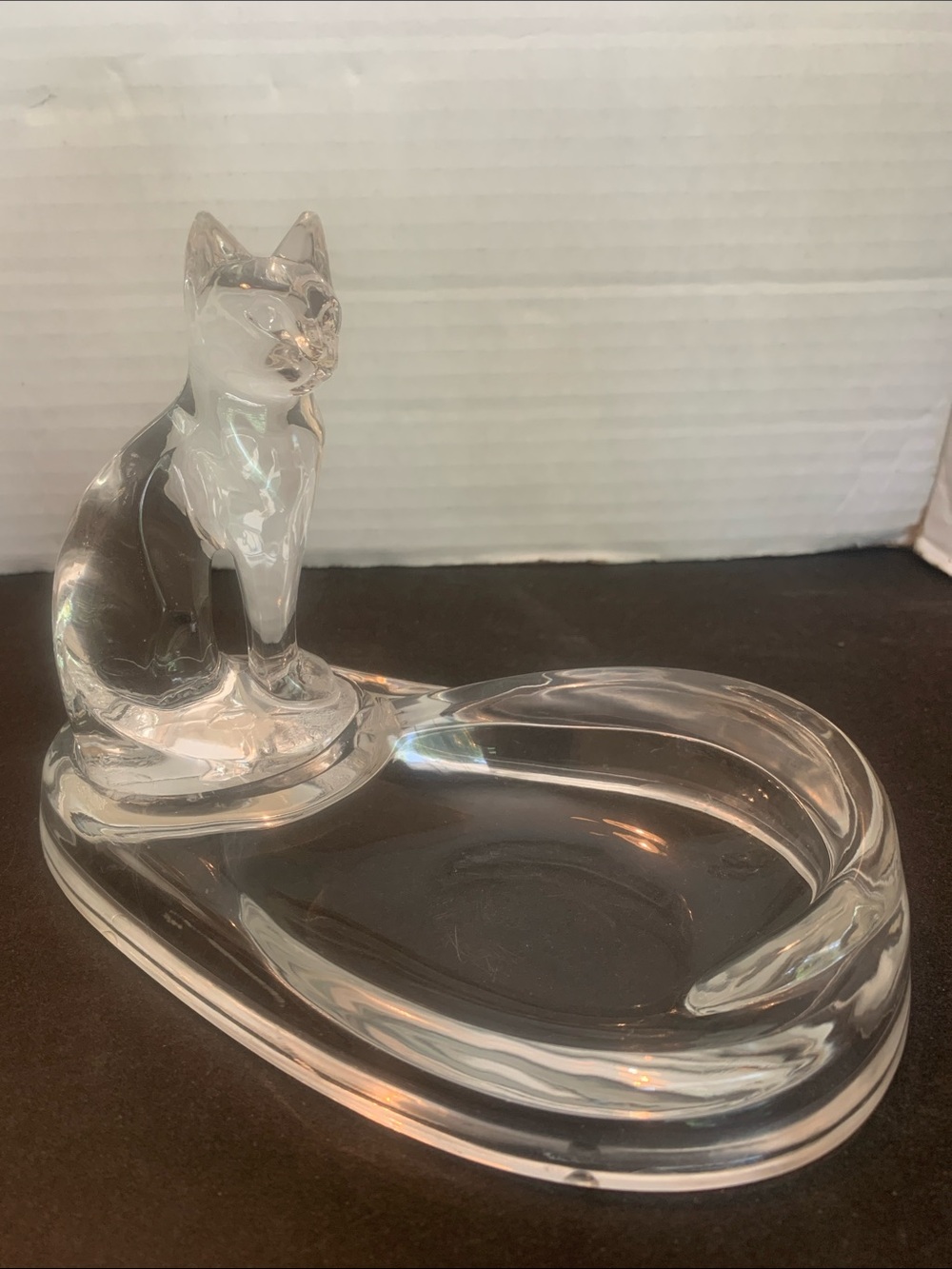 Vintage Clear Acrylic Lucite Cat Trinket / Soap Dish